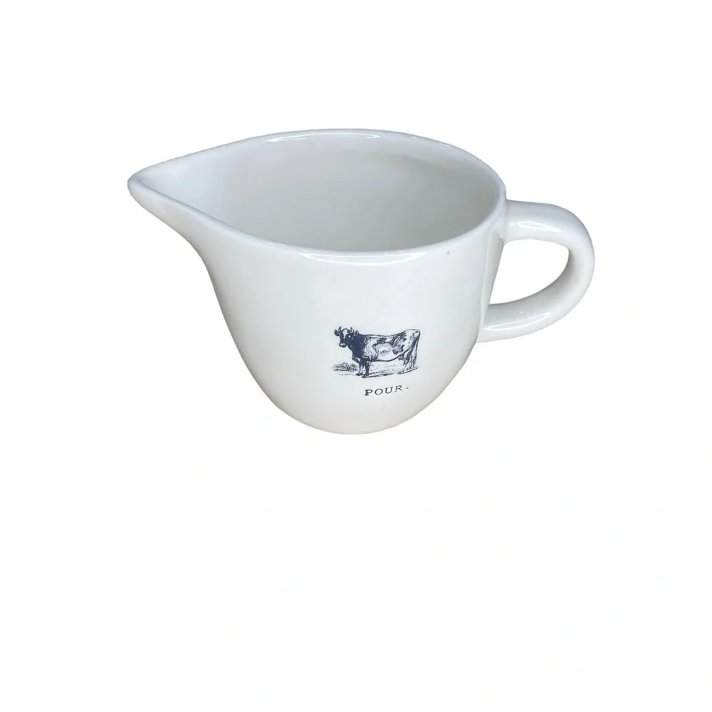 Rae Dunn Cow POUR Typewriter Font Creamer Pitcher